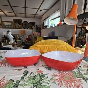 Vintage Pyrex Hostess Square Serving Bowls